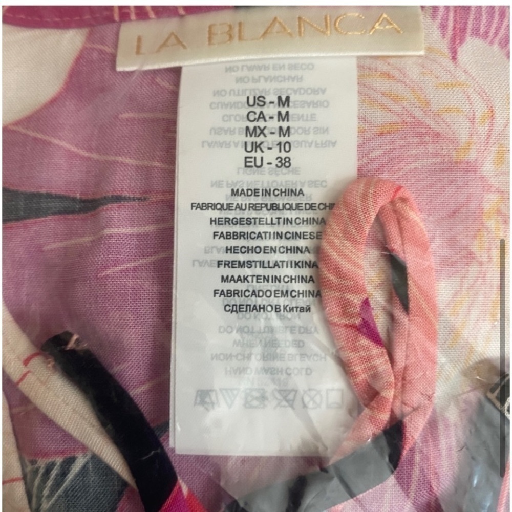 La Blanca in full bloom Lace Up Tunic Coverup swim - Picture 5 of 7